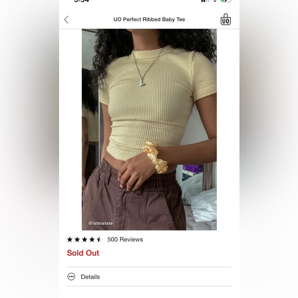 UO Perfect Ribbed Baby Tee - Picture 5 of 5